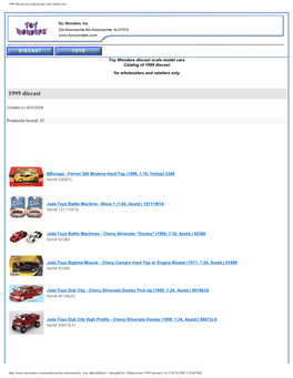 1999 Diecast Toys and Diecast Scale Model Cars