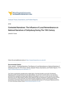 The Influence of Local Remembrance on National Narratives of Gettysburg During the 19Th Century