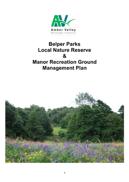 Belper Parks Local Nature Reserve & Manor Recreation Ground Management Plan