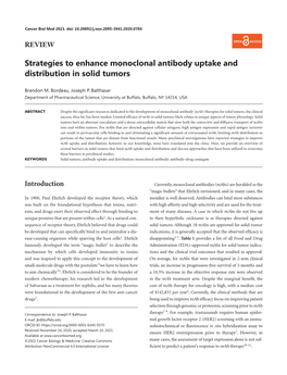 Strategies to Enhance Monoclonal Antibody Uptake and Distribution in Solid Tumors