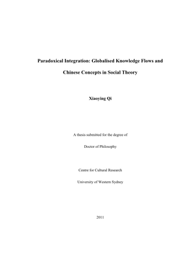 Globalised Knowledge Flows and Chinese