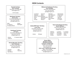 OEM Contacts