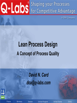 Lean Process Design a Concept of Process Quality