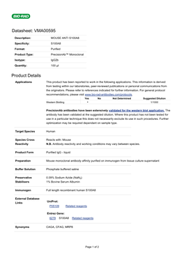 Datasheet: VMA00595 Product Details