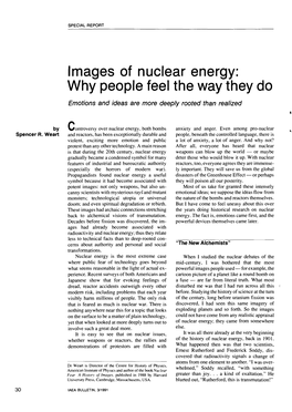 Images of Nuclear Energy: Why People Feel the Way They Do Emotions and Ideas Are More Deeply Rooted Than Realized