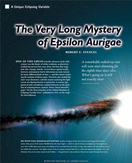 The Very Long Mystery of Epsilon Aurigae