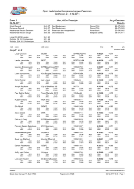 4-12-2011 Event 1 Men, 400M Freestyle Jeugd/Senioren 02-12