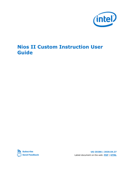 Nios II Custom Instruction User Guide