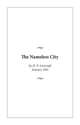 The Nameless City