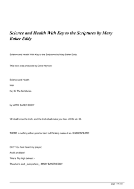 Science and Health with Key to the Scriptures by Mary Baker Eddy