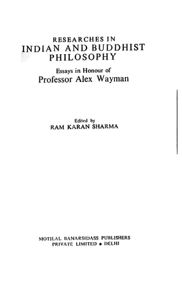 Professor Alex Wayman