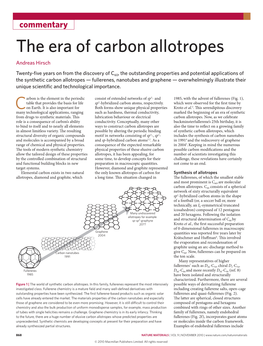 The Era of Carbon Allotropes Andreas Hirsch