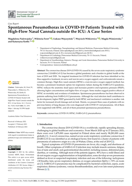 Spontaneous Pneumothorax in COVID-19 Patients Treated with High-Flow Nasal Cannula Outside the ICU: a Case Series