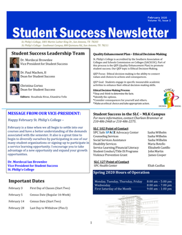 Student Success Newsletter St