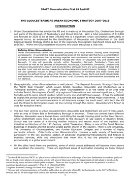 The Gloucestershire Urban Economic Strategy 2007-2015