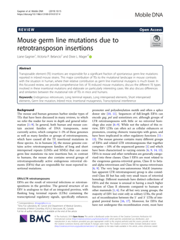 Mouse Germ Line Mutations Due to Retrotransposon Insertions Liane Gagnier1, Victoria P