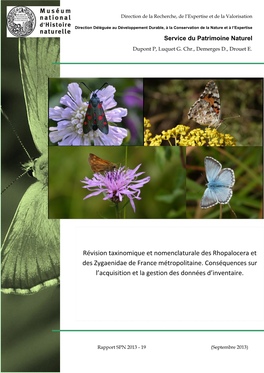 Révision Taxinomique Et Nomenclaturale Des Rhopalocera Et Des Zygaenidae De France Métropolitaine