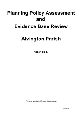 Planning Policy Assessment and Evidence Base Review Alvington