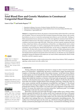 Fetal Blood Flow and Genetic Mutations in Conotruncal Congenital Heart Disease