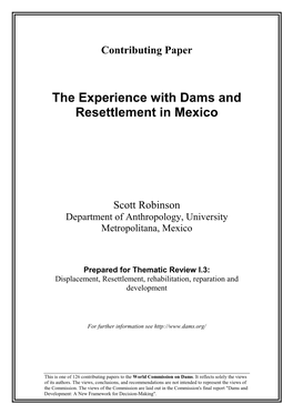The Experience with Dams and Resettlement in Mexico