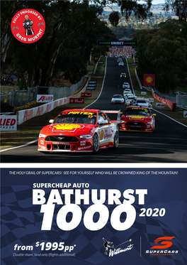 BATHURST 1000 2020 $ from 1995Pp* Double-Share, Land Only (Flights Additional)