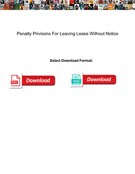 Penalty Privisons for Leaving Lease Without Notice