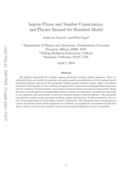 Lepton Flavor and Number Conservation, and Physics Beyond the Standard Model