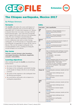 The Chiapas Earthquake, Mexico 2017