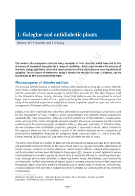 1. Galegine and Antidiabetic Plants