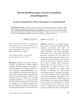 The Burkholderia Genus: Between Mutualism and Pathogenicity