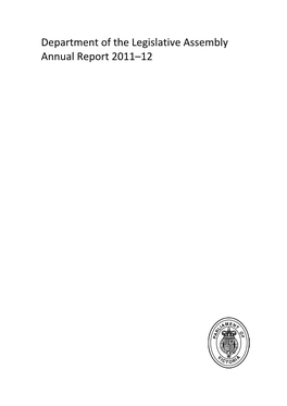 Department of the Legislative Assembly Annual Report 2011–12