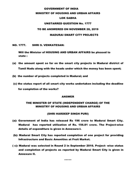 Government of India Ministry of Housing and Urban