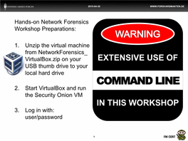 Hands-On Network Forensics, FIRST 2015