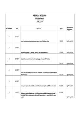 DETERMINE S.I.I. 2017 Ufficio