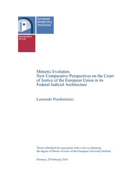 Mimetic Evolution. New Comparative Perspectives on the Court of Justice of the European Union in Its Federal Judicial Architecture