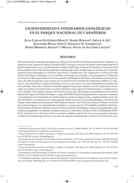 Geodiversidad E Itinerarios Geológicos En El Parque Nacional De Cabañeros