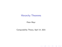 Hierarchy Theorems