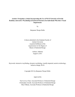 A Study Incorporating the Use of Wi-Fi Networks to Provide Realtime, Interactive Wayfinding in Enclosed Structures for Individuals Who Have Visual Impairments