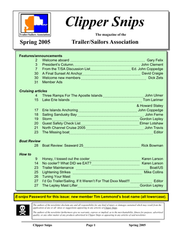 Spring 2005 Trailer/Sailors Association