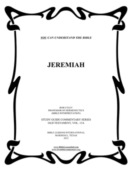 Jeremiah Commentary