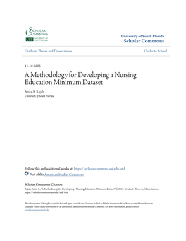 A Methodology for Developing a Nursing Education Minimum Dataset Aziza A