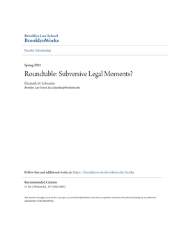 Subversive Legal Moments? Elizabeth M