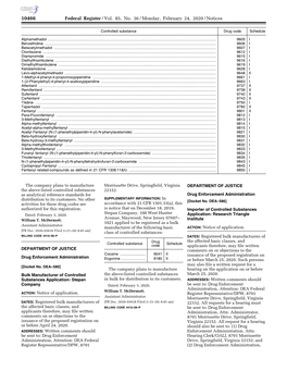 Federal Register/Vol. 85, No. 36/Monday, February 24, 2020