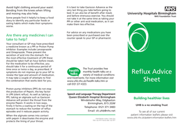 Reflux Advice Sheet