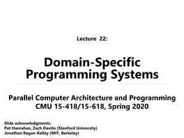 Domain-Specific Programming Systems