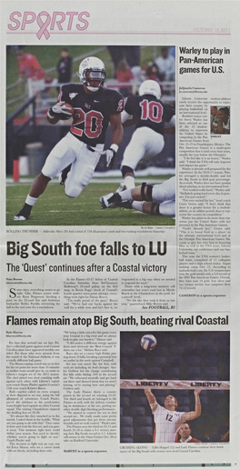 Big South Foe Falls to LU This Year, the USA Women's Basket- Ball Team, Comprised of 11 Couegiate Players and a High School Senior, Began Training Camp Oct