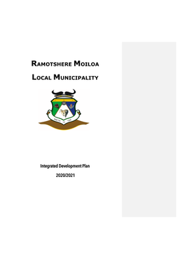 Ramotshere Moiloa Local Municipality at a Glance