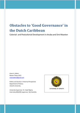 'Good Governance' in the Dutch Caribbean