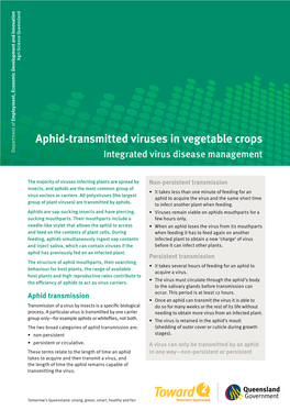 Aphid-Transmitted Viruses in Vegetable Crops Department of Departmentof Integrated Virus Disease Management