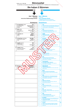 Musterstimmzettel WK 43